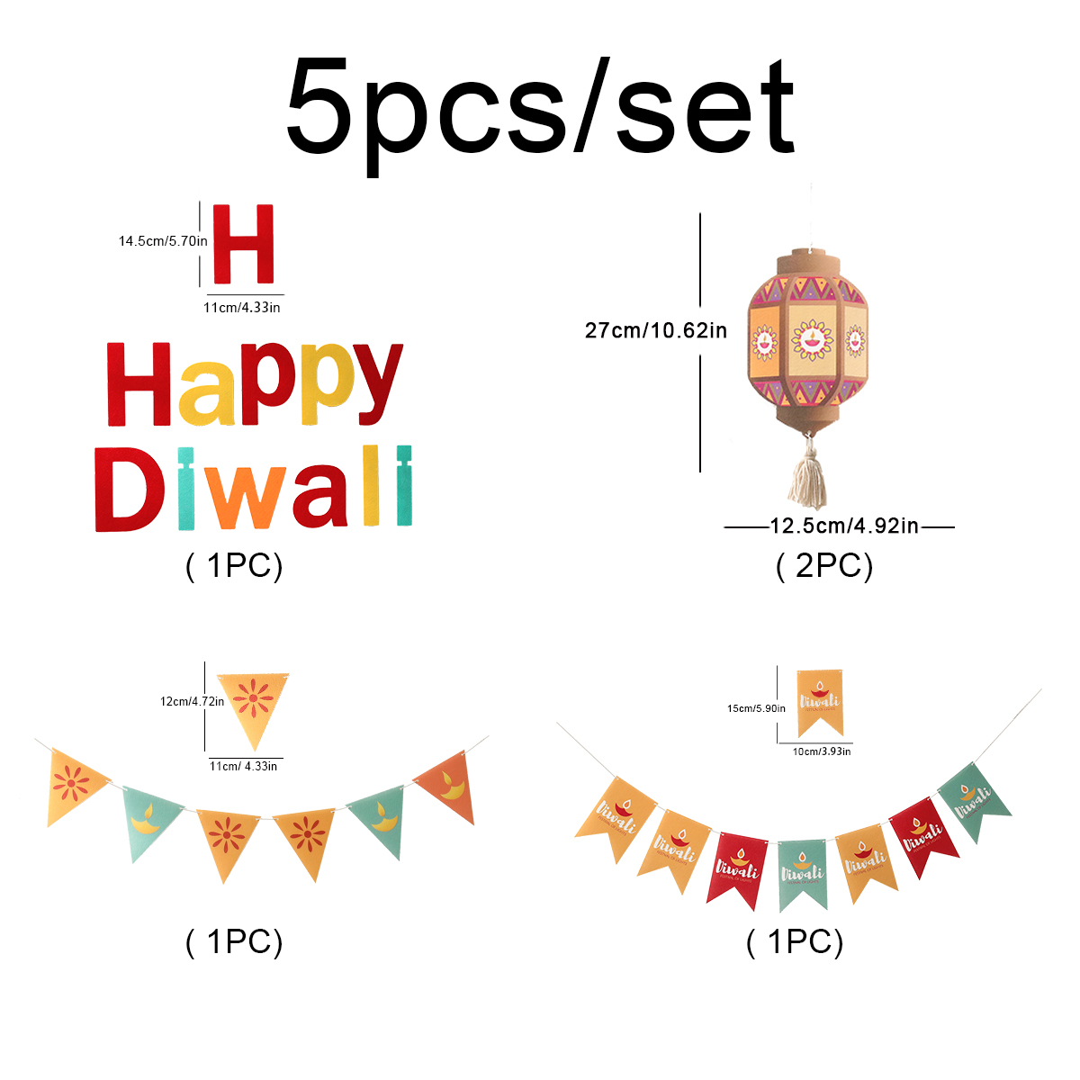 Happy Diwali Felt Letter Bunti - Home Decor Indonesia ulasan dan harga