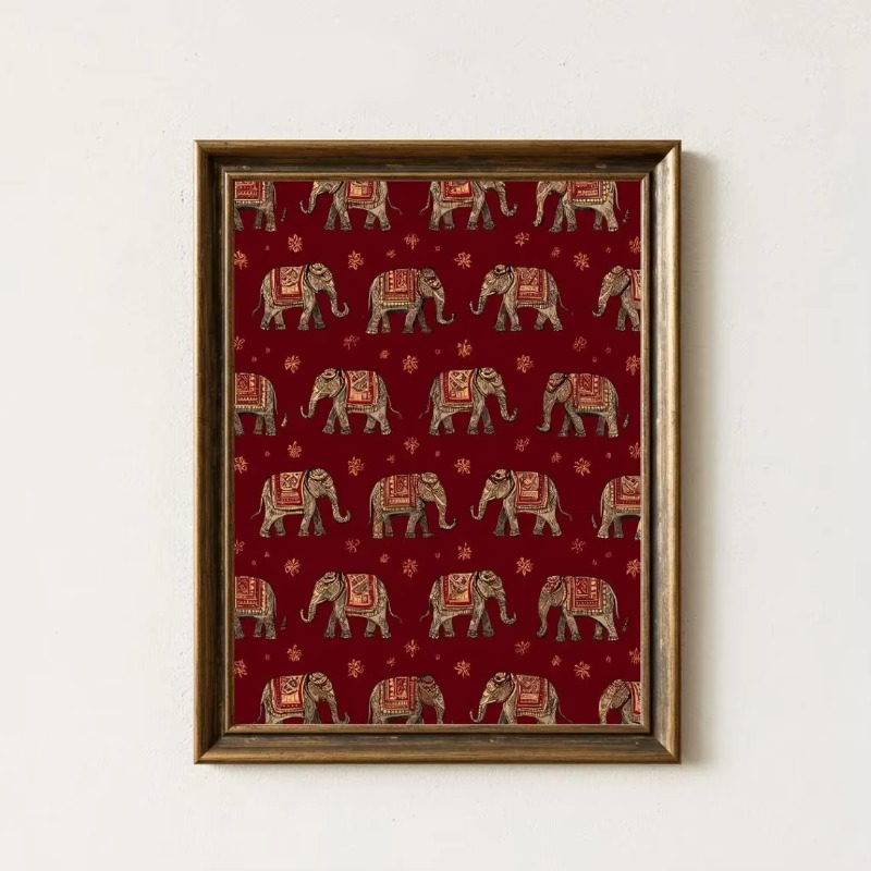Indian Elephant Pattern Print, - Home Decor Indonesia ulasan dan harga