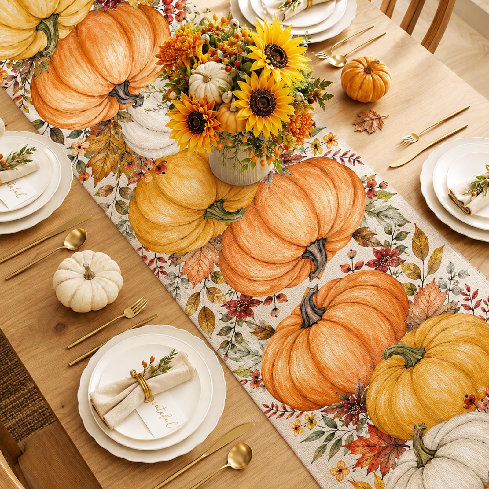 Halloween Table Runner Vintage - Linen Table Runner ulasan dan harga