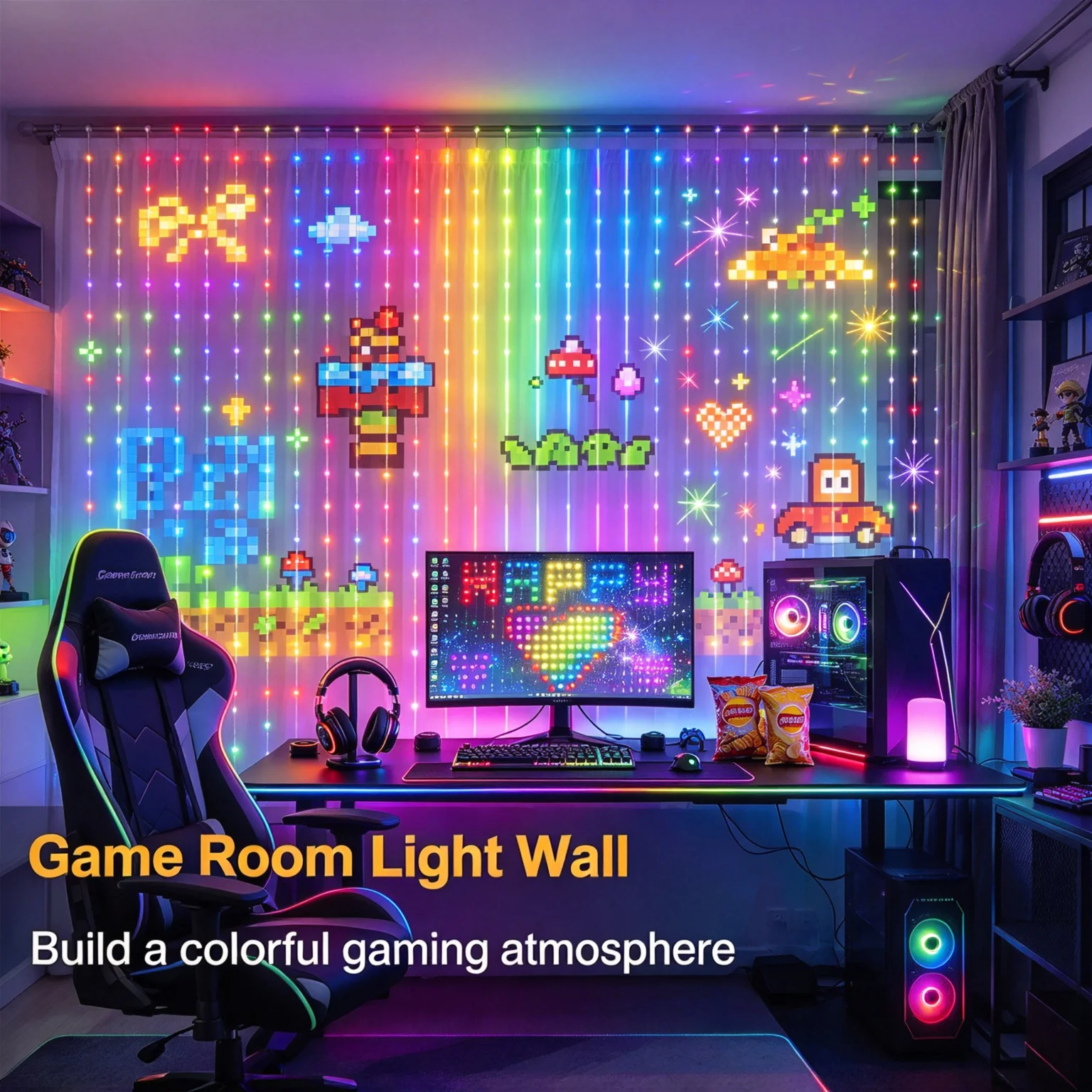 Smart LED Curtain String Light - Home Decor Free App ulasan dan harga