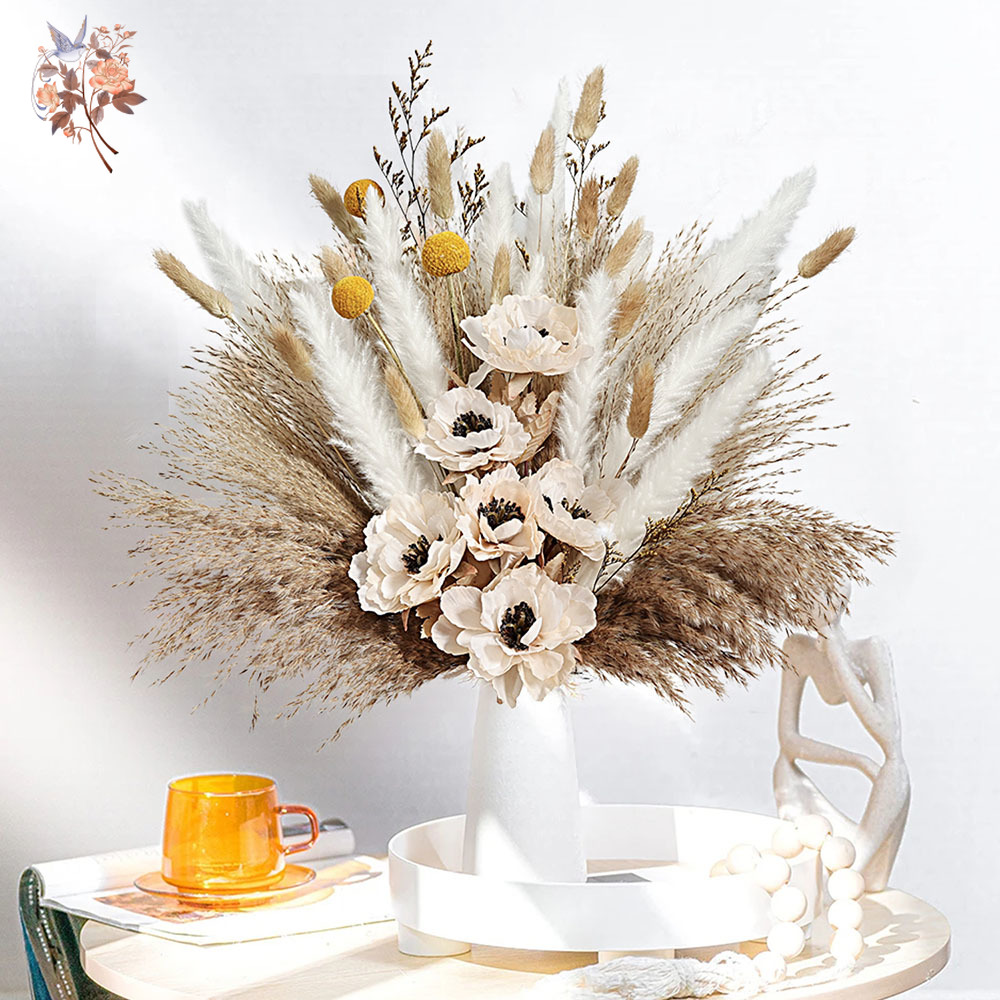 55Pcs Artificial Flower Bouque - Pampas Grass Decor ulasan dan harga