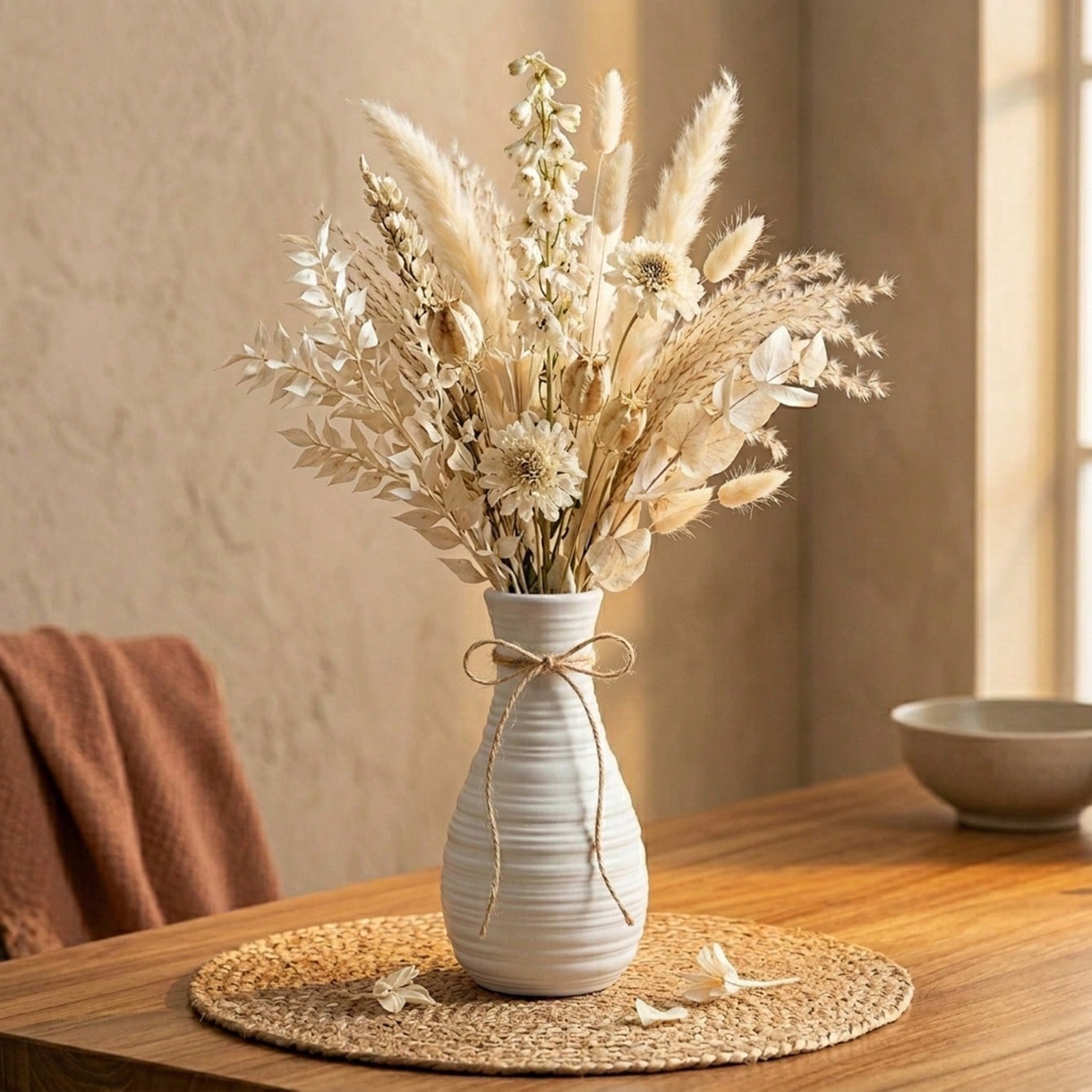 1pc Boho Horizontal Ridged Wai - Pampas Grass Decor ulasan dan harga