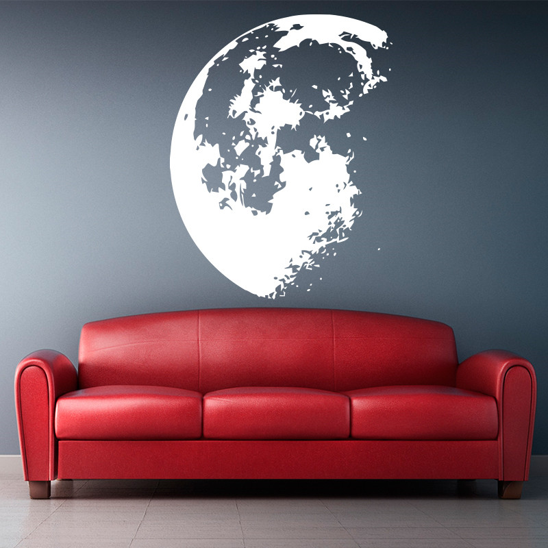 Outer Space Moon Wall Sticker  - Home Decor Y2K ulasan dan harga
