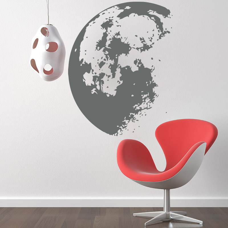 Outer Space Moon Wall Sticker  - Home Decor Y2K ulasan dan harga