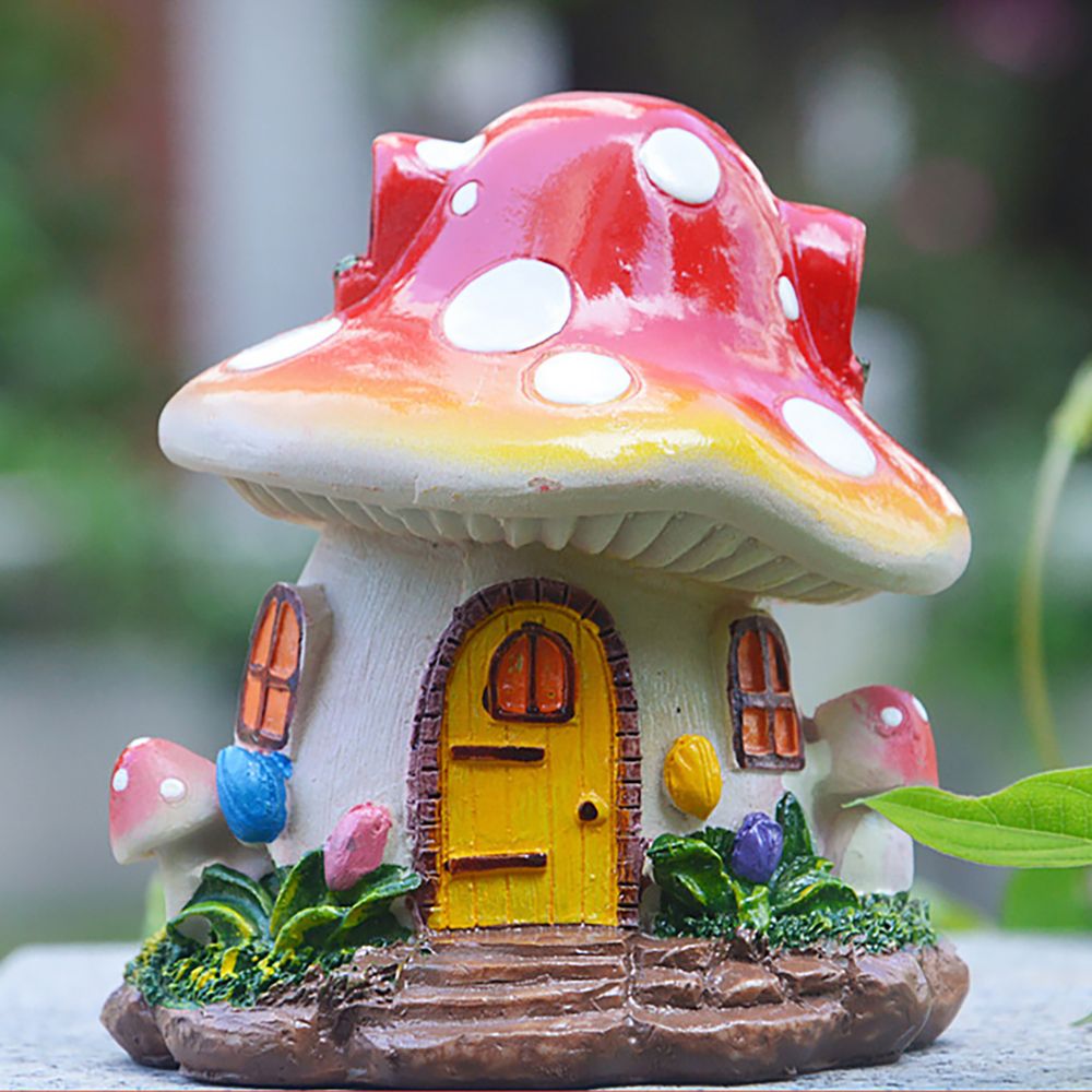 Miniature Mushroom House Resin - Home Decor Za ulasan dan harga