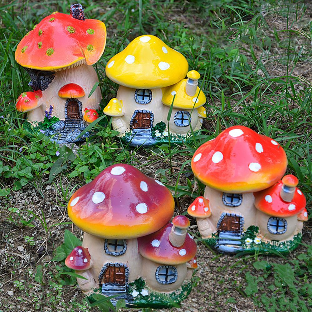 Miniature Mushroom House Resin - Home Decor Za ulasan dan harga