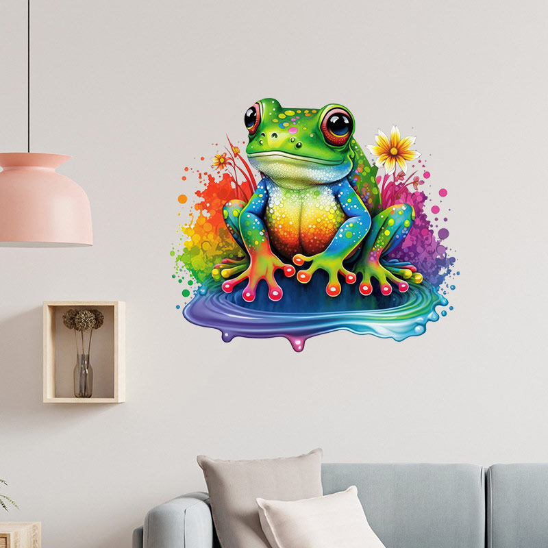 M728 Cute Rainbow Frog Wall St - Home Decor Y2K ulasan dan harga