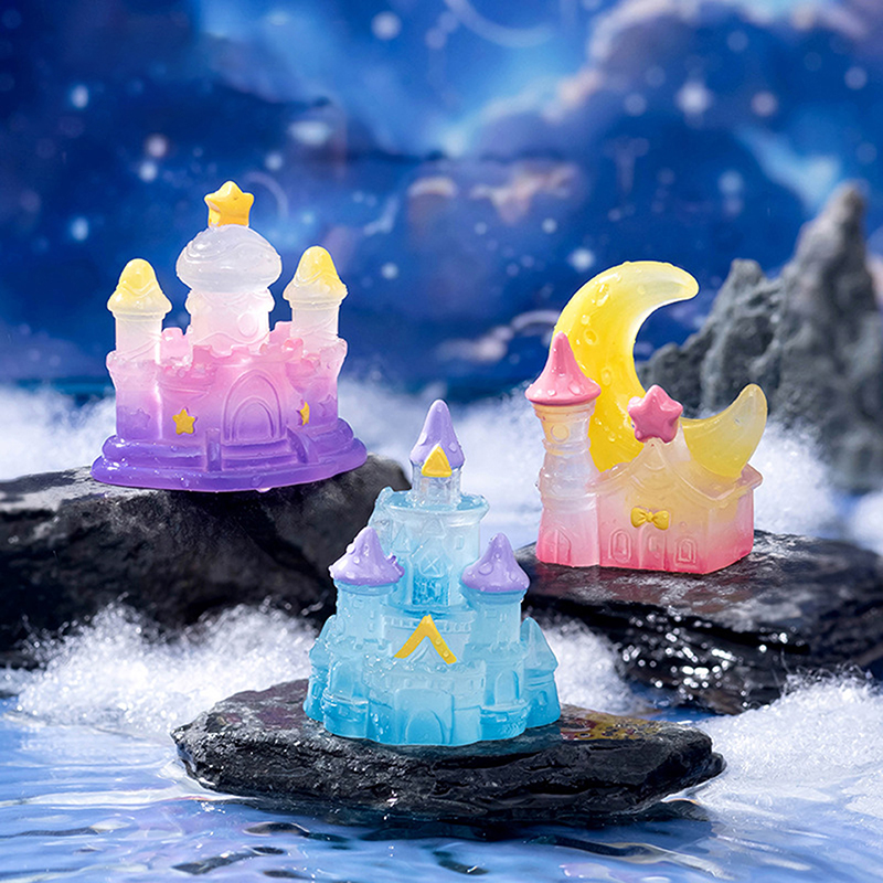 1Pcs Luminous Mini Castle Micr - Home Decor Za ulasan dan harga