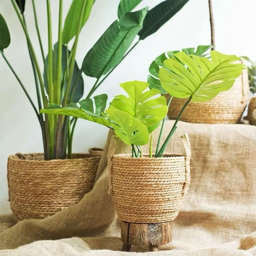 1Pcs For Garden Terraces Flowe - Rattan Plant Basket ulasan dan harga
