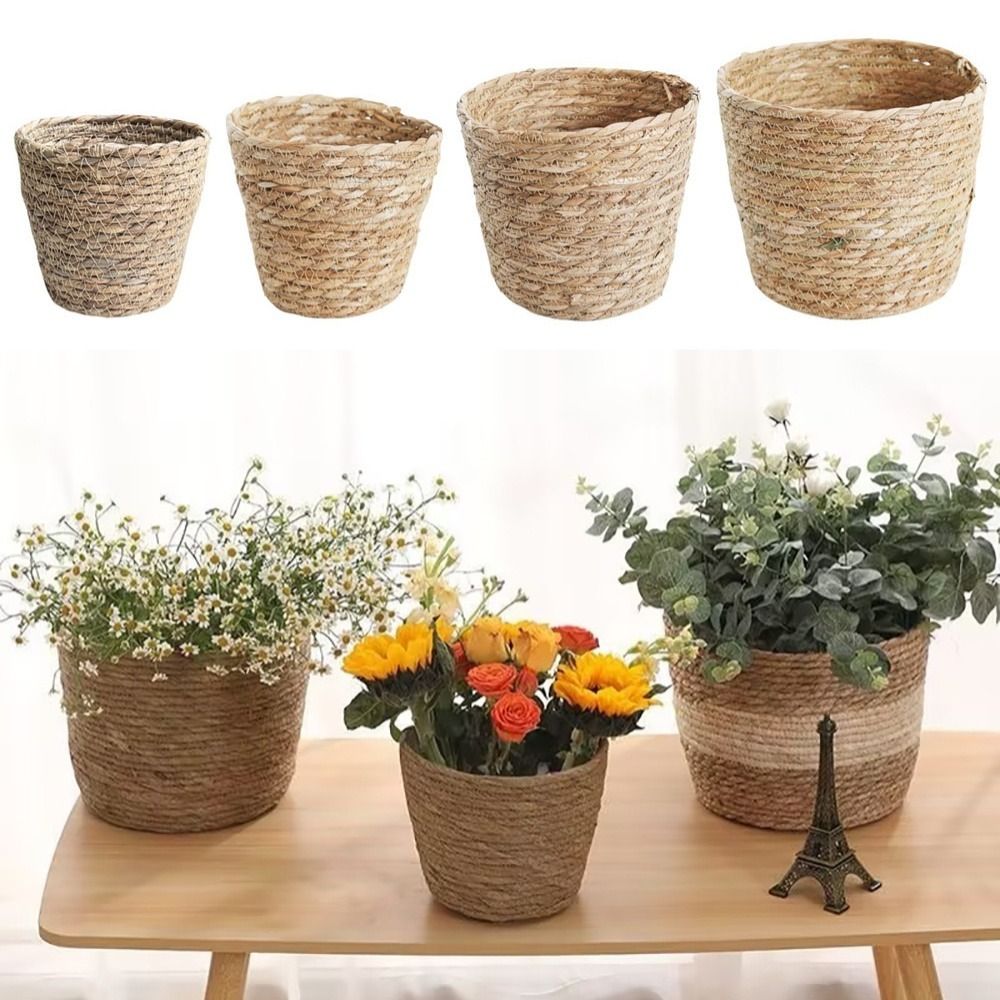 1Pcs For Garden Terraces Flowe - Rattan Plant Basket ulasan dan harga